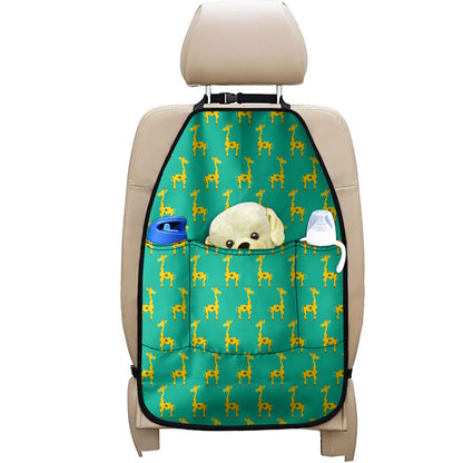 Cute Cartoon Giraffe Pattern Print Car Seat Organizers
