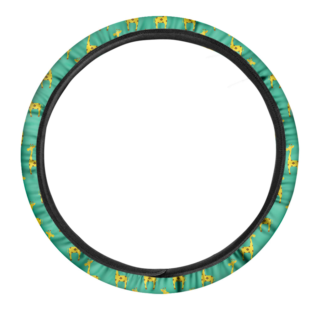 Cute Cartoon Giraffe Pattern Print Car Steering Wheel Cover