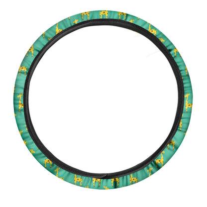 Cute Cartoon Giraffe Pattern Print Car Steering Wheel Cover