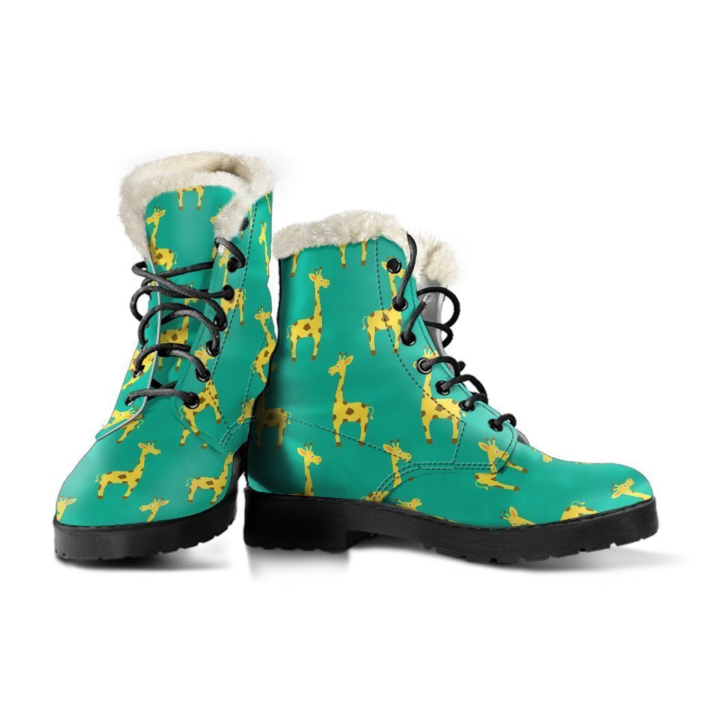 Cute Cartoon Giraffe Pattern Print Comfy Boots GearFrost