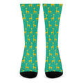 Cute Cartoon Giraffe Pattern Print Crew Socks