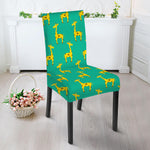 Cute Cartoon Giraffe Pattern Print Dining Chair Slipcover