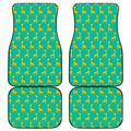Cute Cartoon Giraffe Pattern Print Front and Back Car Floor Mats