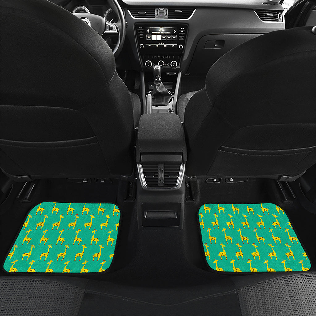 Cute Cartoon Giraffe Pattern Print Front and Back Car Floor Mats