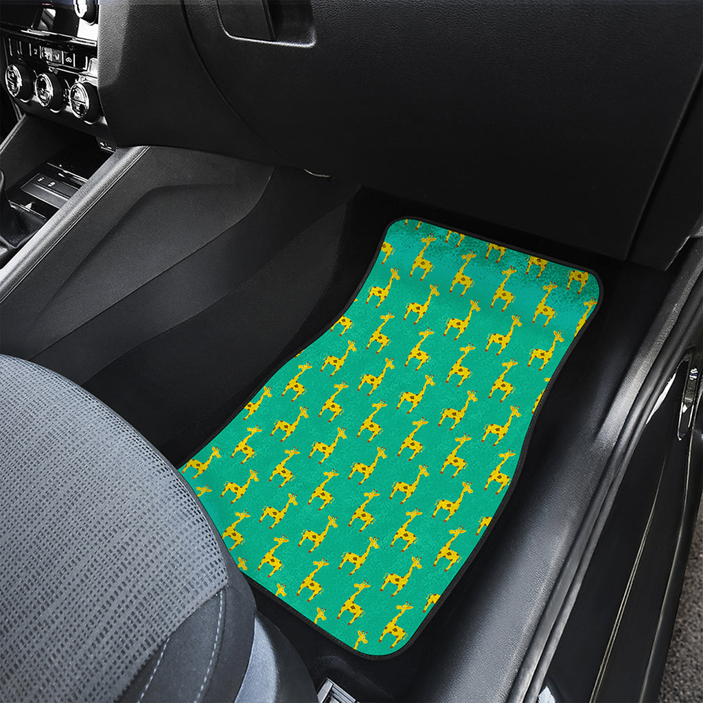 Cute Cartoon Giraffe Pattern Print Front and Back Car Floor Mats