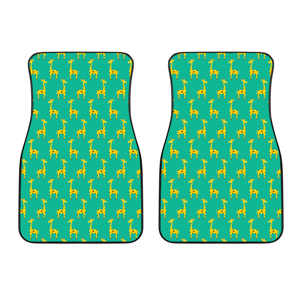Cute Cartoon Giraffe Pattern Print Front Car Floor Mats
