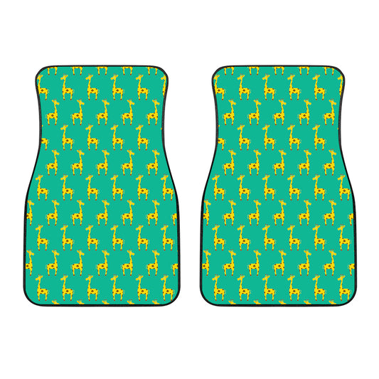 Cute Cartoon Giraffe Pattern Print Front Car Floor Mats
