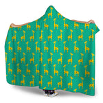 Cute Cartoon Giraffe Pattern Print Hooded Blanket