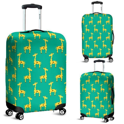 Cute Cartoon Giraffe Pattern Print Luggage Cover GearFrost
