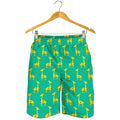 Cute Cartoon Giraffe Pattern Print Men's Shorts