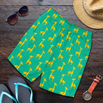 Cute Cartoon Giraffe Pattern Print Men's Shorts