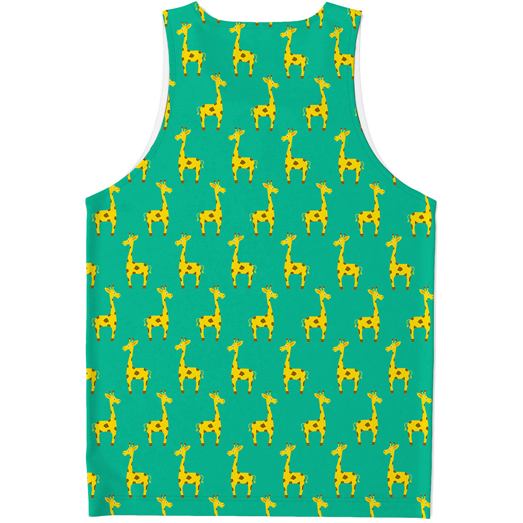 Cute Cartoon Giraffe Pattern Print Men's Tank Top