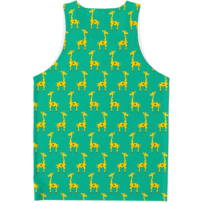 Cute Cartoon Giraffe Pattern Print Men's Tank Top