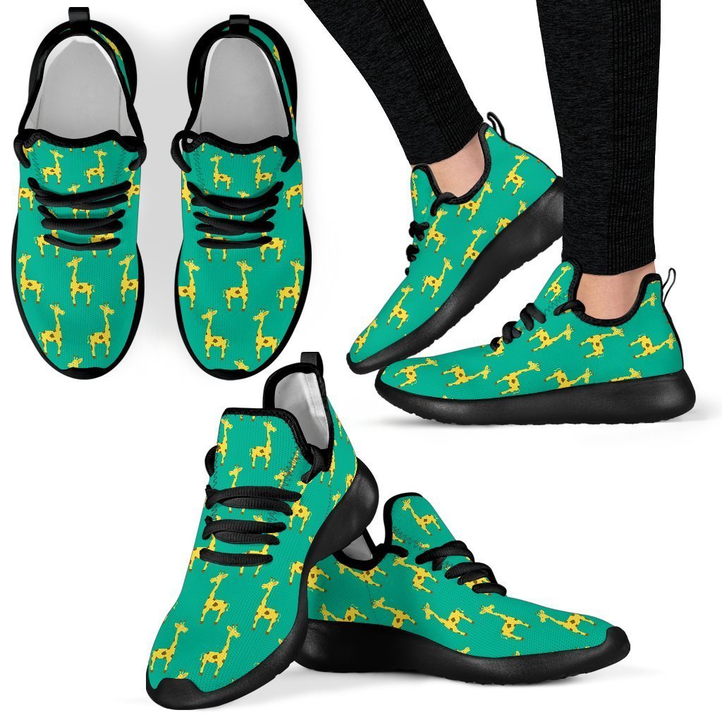 Cute Cartoon Giraffe Pattern Print Mesh Knit Shoes GearFrost