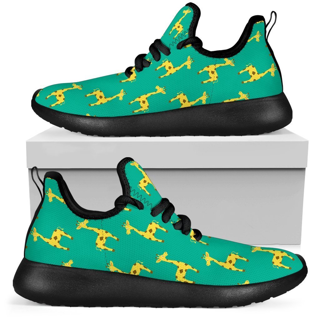 Cute Cartoon Giraffe Pattern Print Mesh Knit Shoes GearFrost