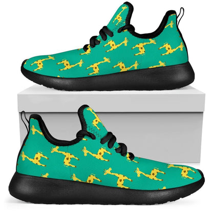 Cute Cartoon Giraffe Pattern Print Mesh Knit Shoes GearFrost