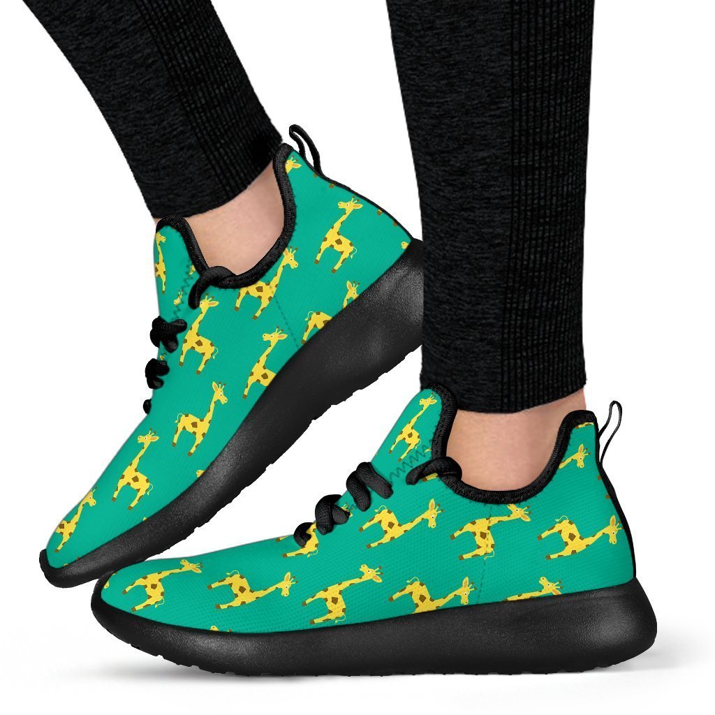 Cute Cartoon Giraffe Pattern Print Mesh Knit Shoes GearFrost