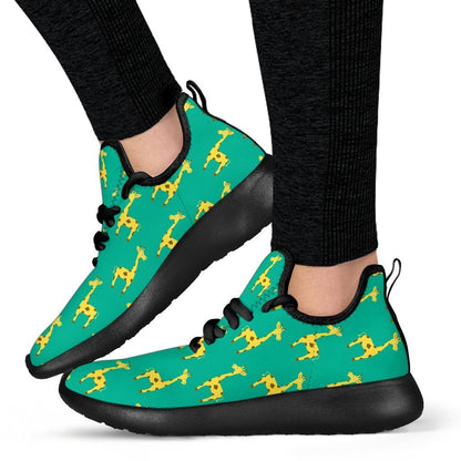 Cute Cartoon Giraffe Pattern Print Mesh Knit Shoes GearFrost