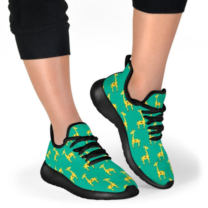 Cute Cartoon Giraffe Pattern Print Mesh Knit Shoes GearFrost
