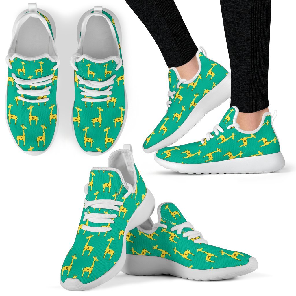 Cute Cartoon Giraffe Pattern Print Mesh Knit Shoes GearFrost