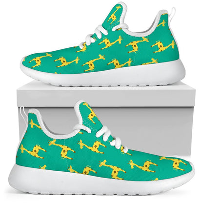 Cute Cartoon Giraffe Pattern Print Mesh Knit Shoes GearFrost