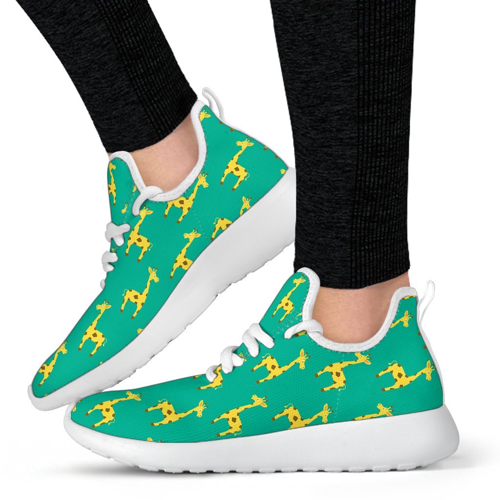 Cute Cartoon Giraffe Pattern Print Mesh Knit Shoes GearFrost