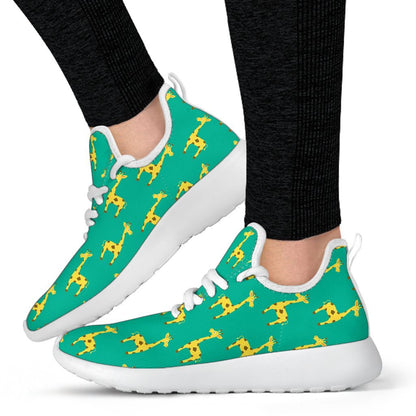 Cute Cartoon Giraffe Pattern Print Mesh Knit Shoes GearFrost
