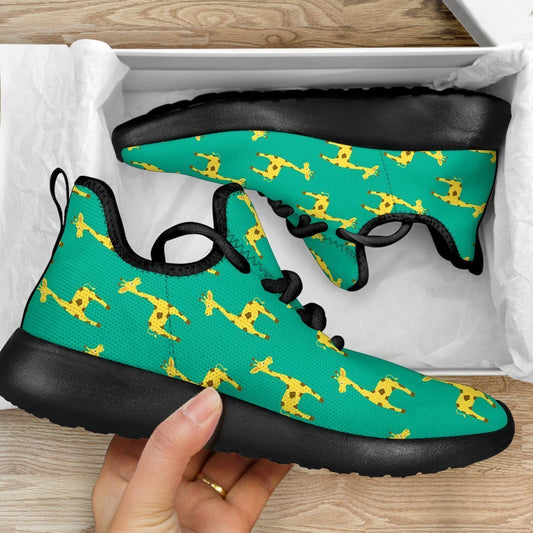 Cute Cartoon Giraffe Pattern Print Mesh Knit Shoes GearFrost