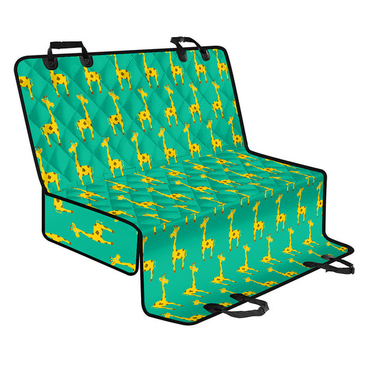 Cute Cartoon Giraffe Pattern Print Pet Car Back Seat Cover