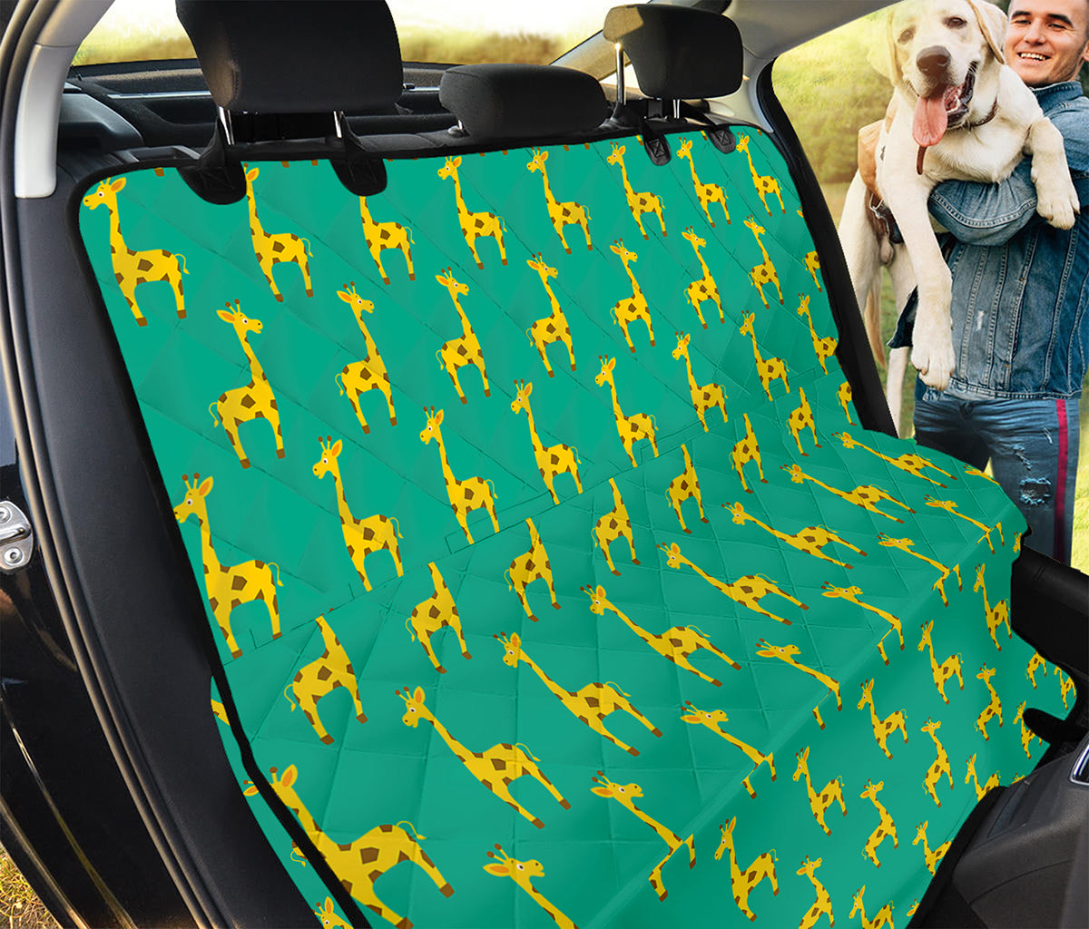 Cute Cartoon Giraffe Pattern Print Pet Car Back Seat Cover