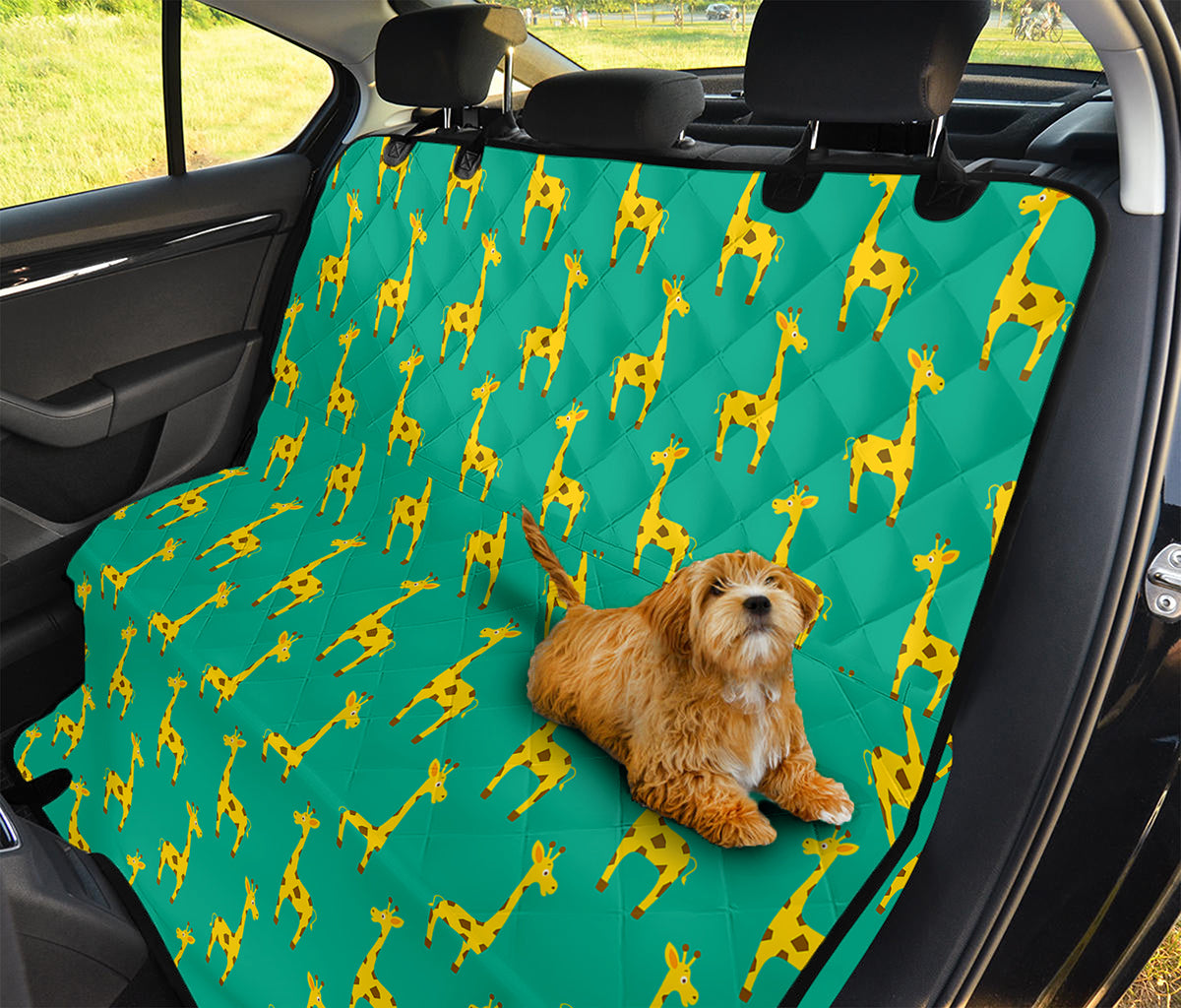 Cute Cartoon Giraffe Pattern Print Pet Car Back Seat Cover
