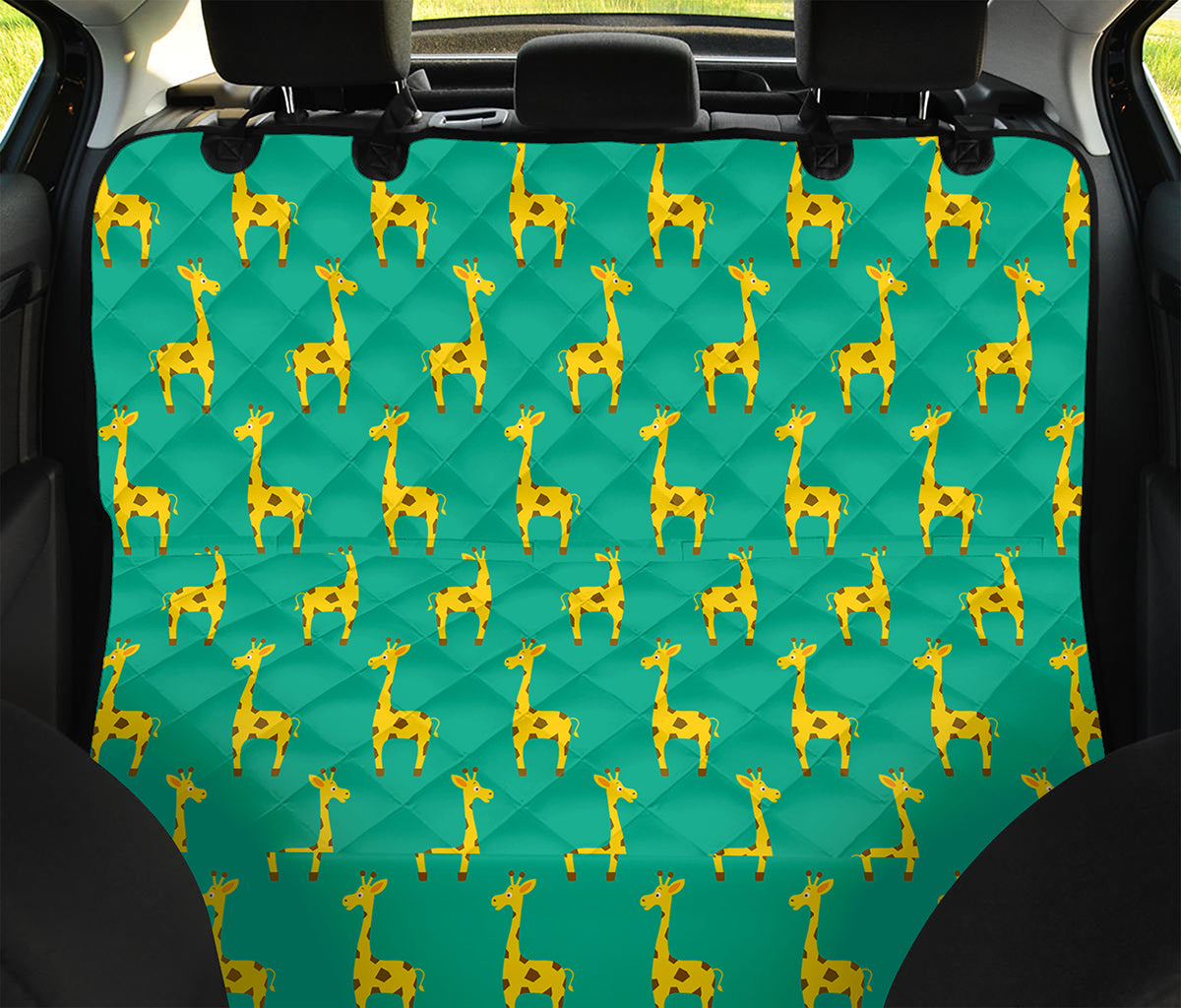 Cute Cartoon Giraffe Pattern Print Pet Car Back Seat Cover