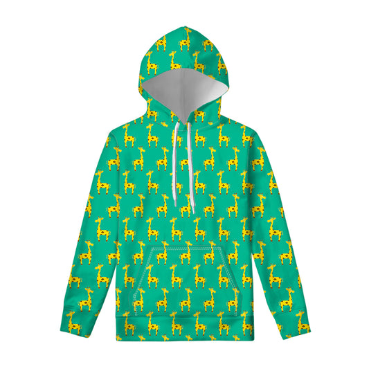 Cute Cartoon Giraffe Pattern Print Pullover Hoodie