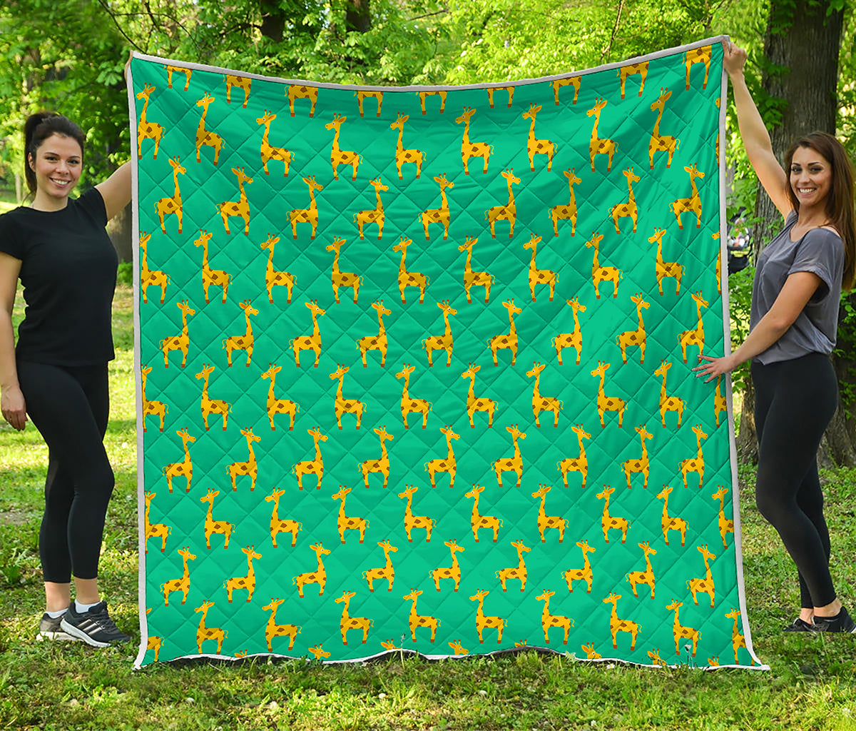 Cute Cartoon Giraffe Pattern Print Quilt