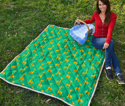 Cute Cartoon Giraffe Pattern Print Quilt