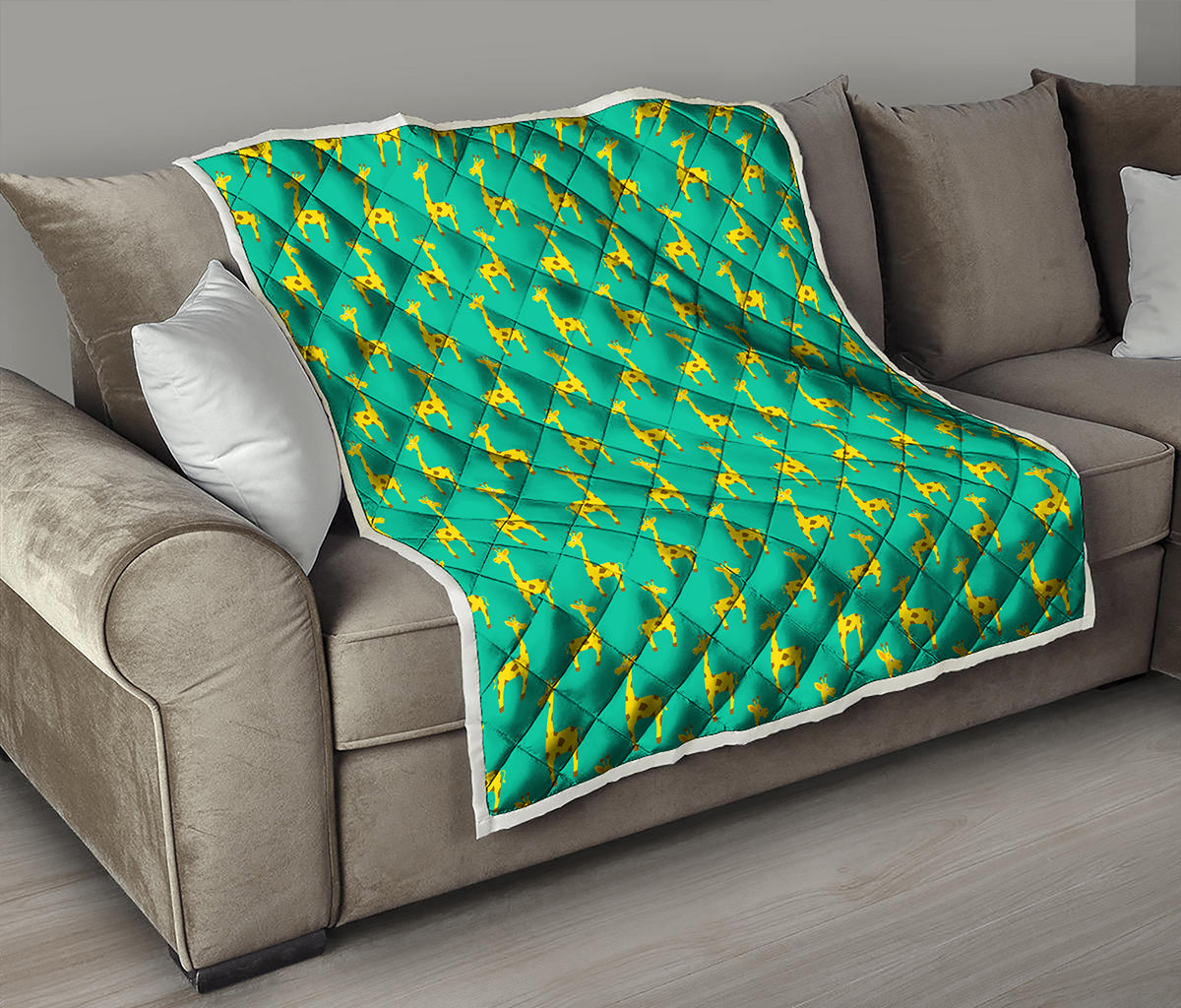Cute Cartoon Giraffe Pattern Print Quilt