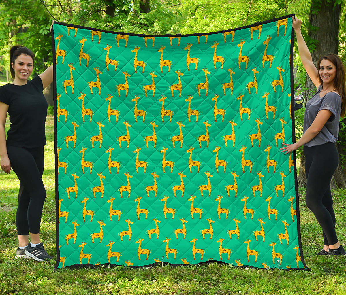 Cute Cartoon Giraffe Pattern Print Quilt