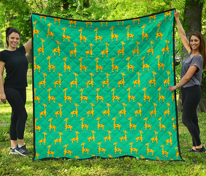 Cute Cartoon Giraffe Pattern Print Quilt