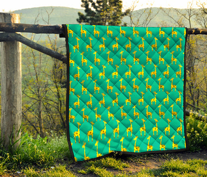 Cute Cartoon Giraffe Pattern Print Quilt