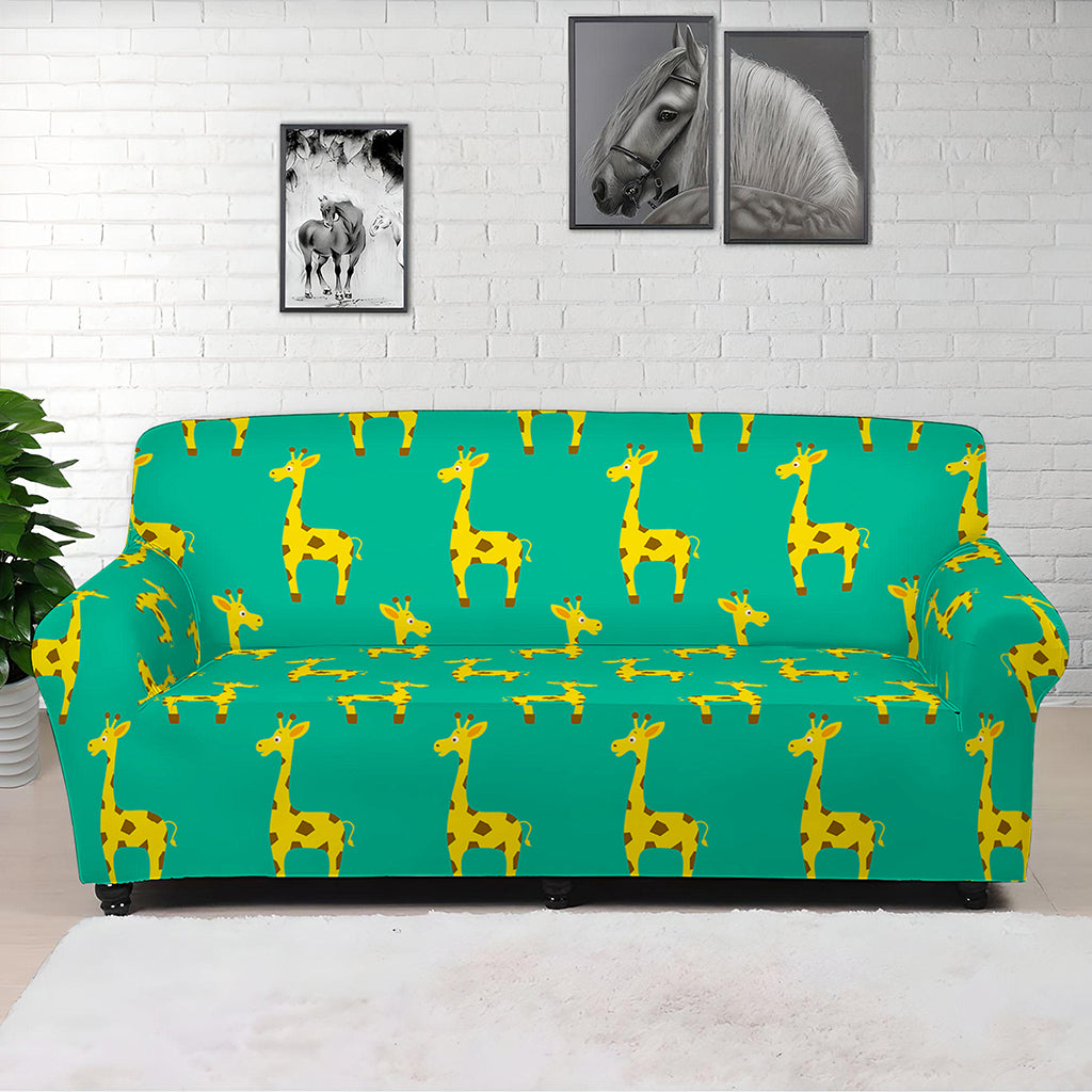 Cute Cartoon Giraffe Pattern Print Sofa Cover
