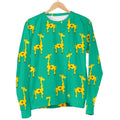 Cute Cartoon Giraffe Pattern Print Women's Crewneck Sweatshirt