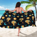 Cute Cartoon Leo Pattern Print Beach Sarong Wrap