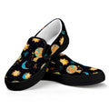 Cute Cartoon Leo Pattern Print Black Slip On Sneakers
