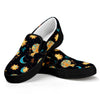 Cute Cartoon Leo Pattern Print Black Slip On Shoes