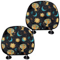 Cute Cartoon Leo Pattern Print Car Headrest Covers