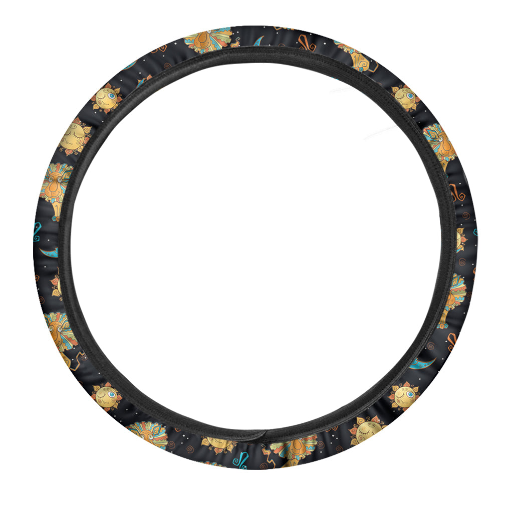Cute Cartoon Leo Pattern Print Car Steering Wheel Cover