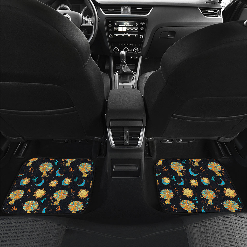Cute Cartoon Leo Pattern Print Front and Back Car Floor Mats