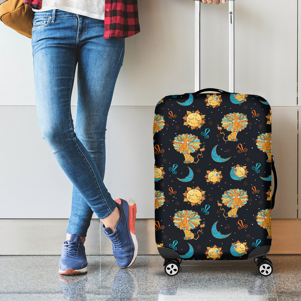 Cute Cartoon Leo Pattern Print Luggage Cover