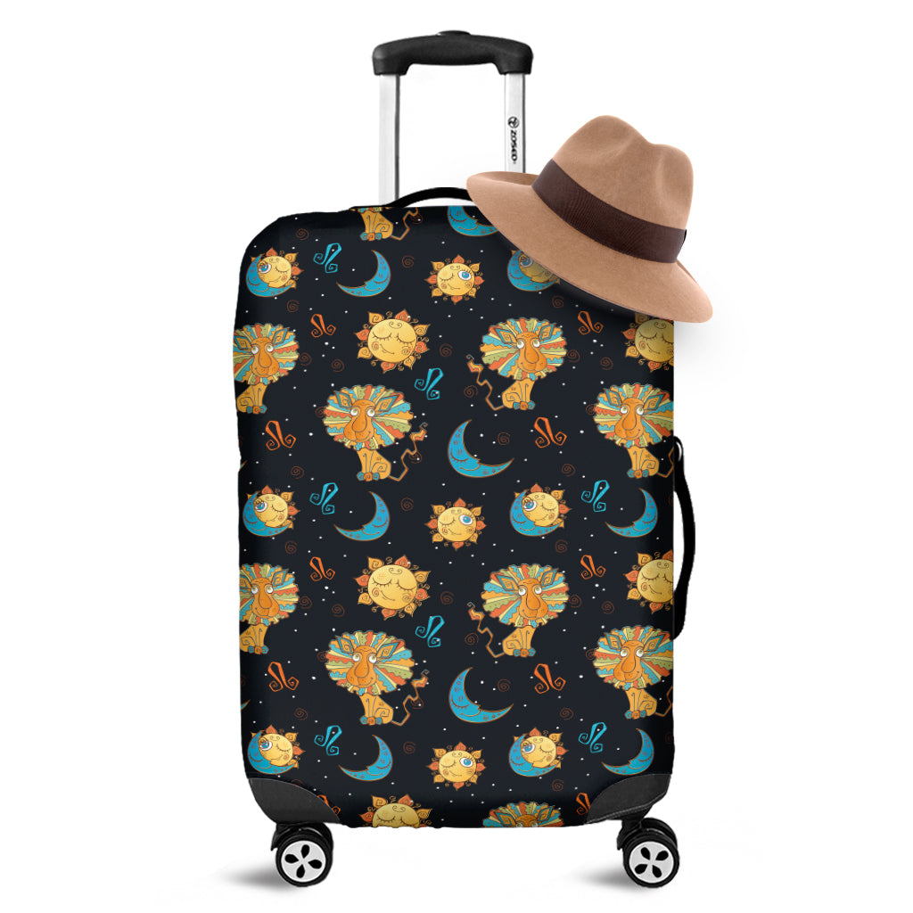 Cute Cartoon Leo Pattern Print Luggage Cover