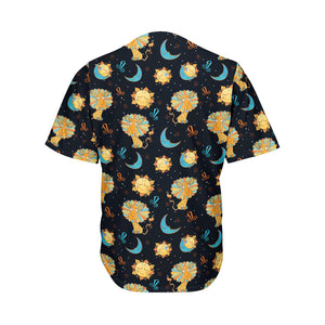 Cute Cartoon Leo Pattern Print Men's Baseball Jersey